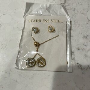 Heart Necklace and Earring Set